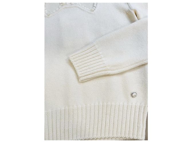 Chanel Strickpullover aus Kaschmir Ecru Gr. 36 - Ansicht 6