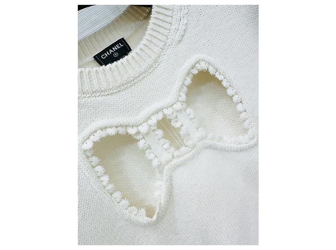 Chanel Strickpullover aus Kaschmir Ecru Gr. 36 - Ansicht 7