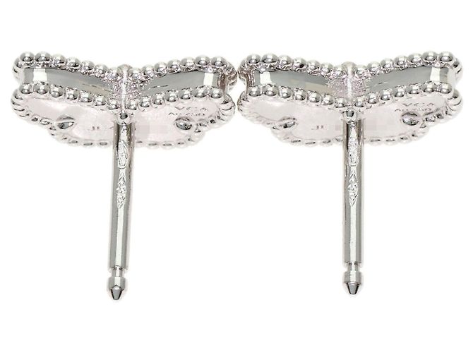 Orecchini Van Cleef & Arpels Sweet Papillon Turquoise in oro bianco 18K - vista 4