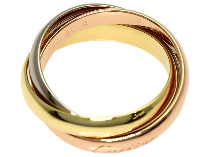 Anello Cartier Trinity in oro rosa bianco e giallo 18K - vista 3