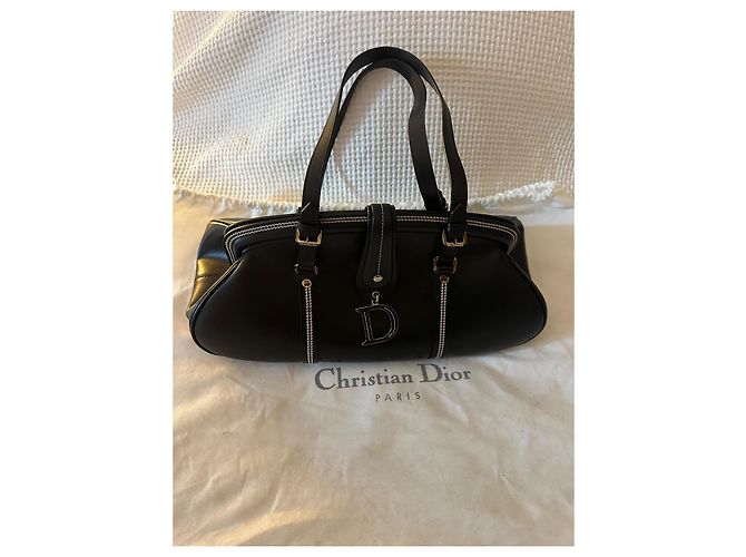 Borsa a mano Christian Dior Detective in pelle nera - vista 3