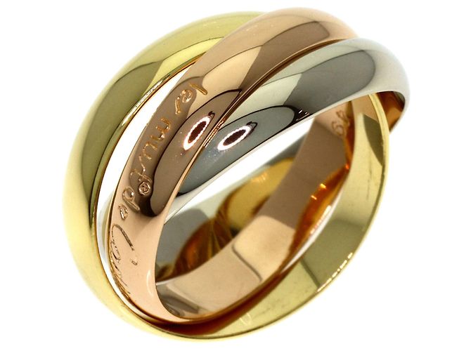 Anello Cartier Trinity in oro rosa bianco e giallo - vista 2