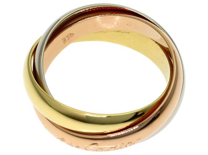 Anello Cartier Trinity in oro rosa bianco e giallo - vista 3