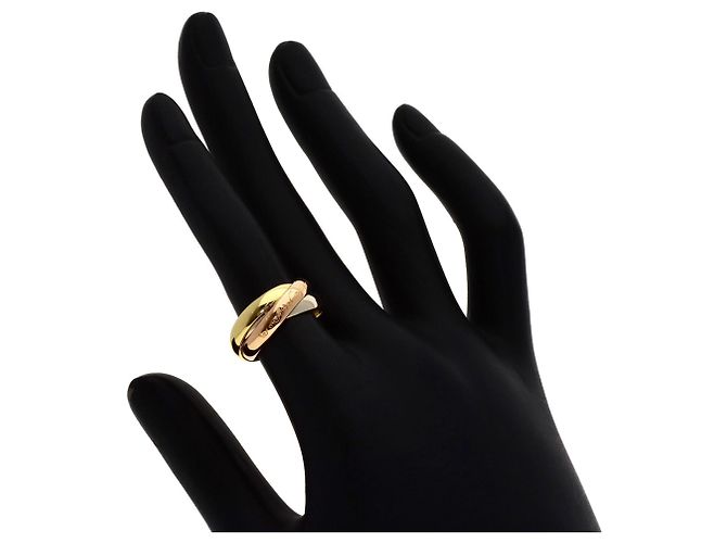 Anello Cartier Trinity in oro rosa bianco e giallo - vista 4