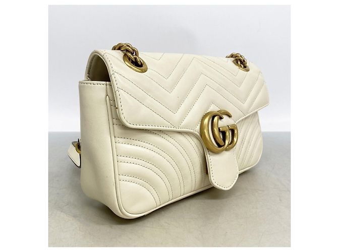 Borsa a tracolla Gucci GG Marmont in Ivory - vista 2