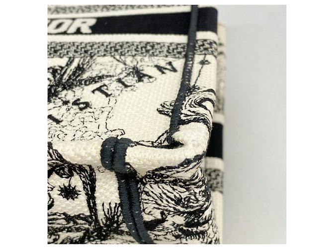 Borsa Tote Christian Dior in tela bianca e nera - vista 8