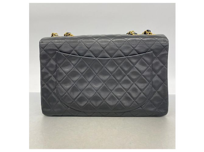 Borsa a tracolla Chanel in pelle di agnello nera - vista 13
