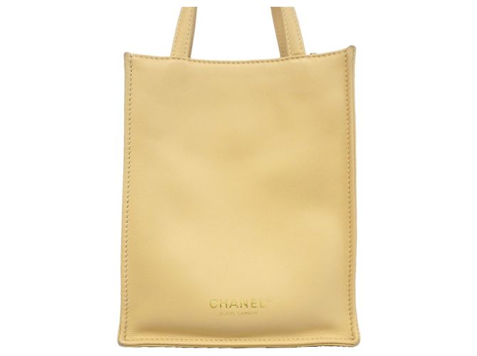 Borsa 2-Way Chanel in pelle d'agnello beige - vista 10