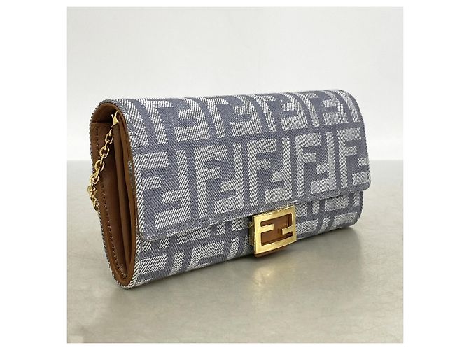 Portafoglio a catena/spalla Fendi Gray Zucca Canvas - vista 2