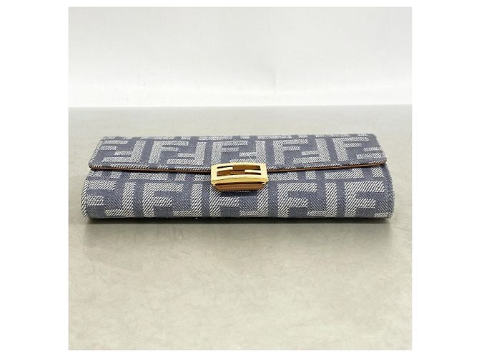 Portafoglio a catena/spalla Fendi Gray Zucca Canvas - vista 3