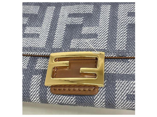 Portafoglio a catena/spalla Fendi Gray Zucca Canvas - vista 6