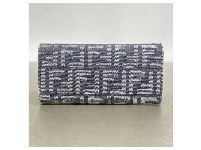 Portafoglio a catena/spalla Fendi Gray Zucca Canvas - vista 8