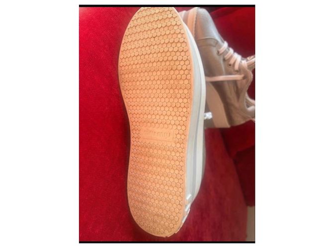 Sneakers Miu Miu in tela argento con zeppa - vista 7