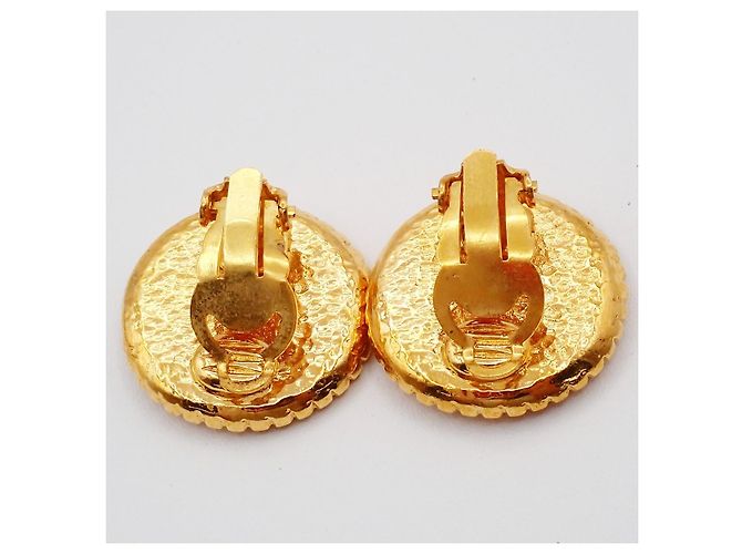 Chanel Vintage CC Round Clip-On Metal Small - vista 2
