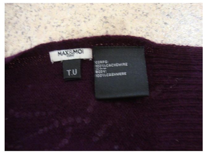 Autre Marque MAX&MOI Sciarpa in cashmere prugna con perle - vista 4