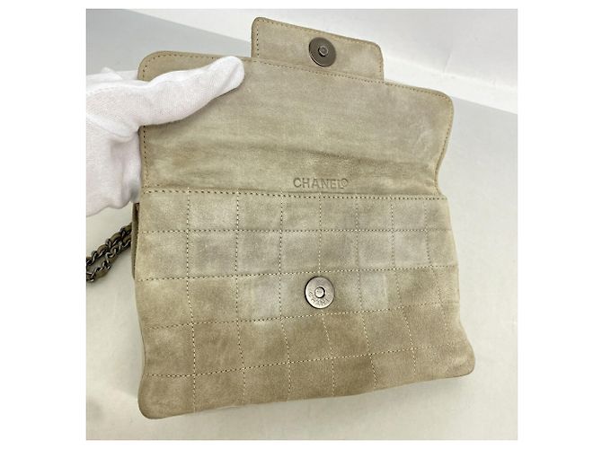 Borsa Chanel in camoscio Grigio - vista 10