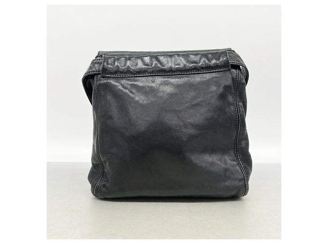 Borsa a tracolla Chanel in pelle d'agnello nera - vista 14