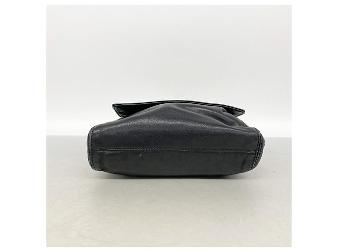 Borsa a tracolla Chanel in pelle d'agnello nera - vista 3