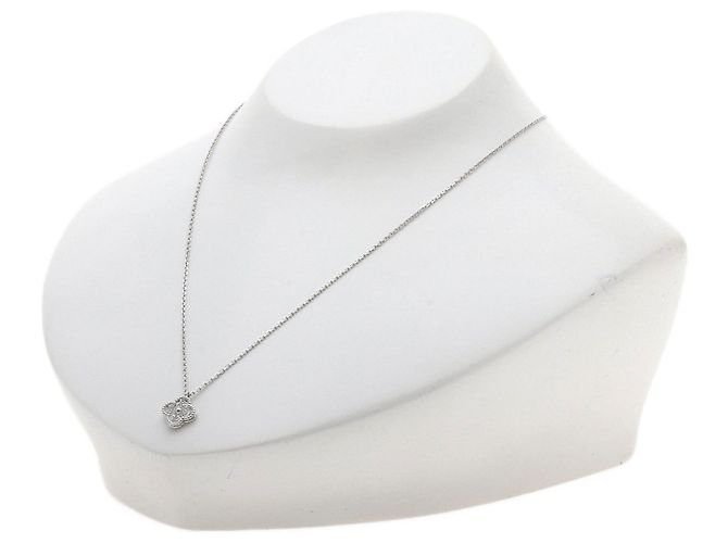 Collana Sweet Alhambra Van Cleef & Arpels in Oro Bianco 18K e Diamanti - vista 4