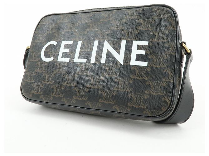 Céline Celine Logo Messenger Triomphe Coated Canvas Medium - vista 3