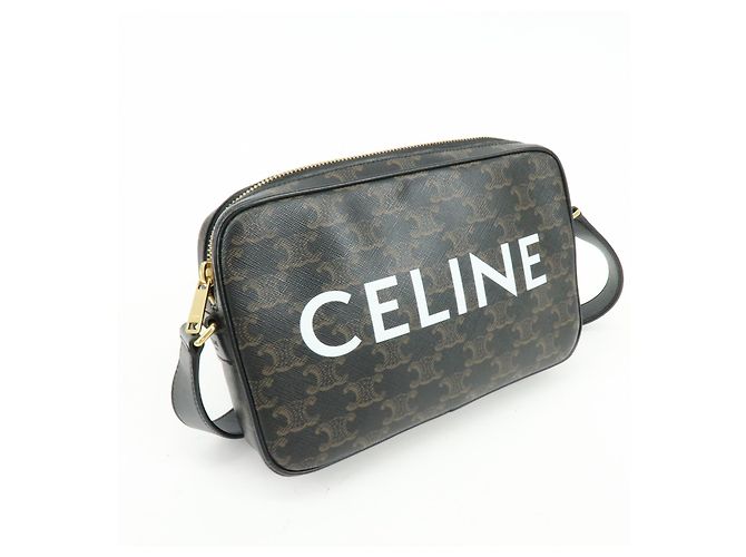 Céline Celine Logo Messenger Triomphe Coated Canvas Medium - vista 4