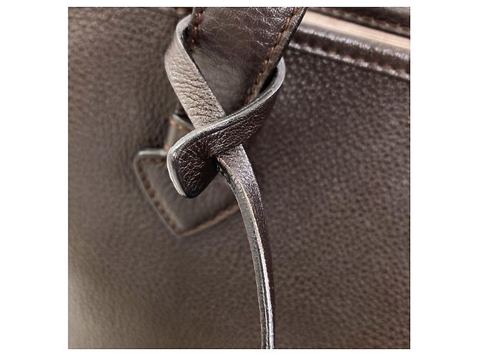Borsa Tote Loewe Heritage in pelle di vitello marrone - vista 10