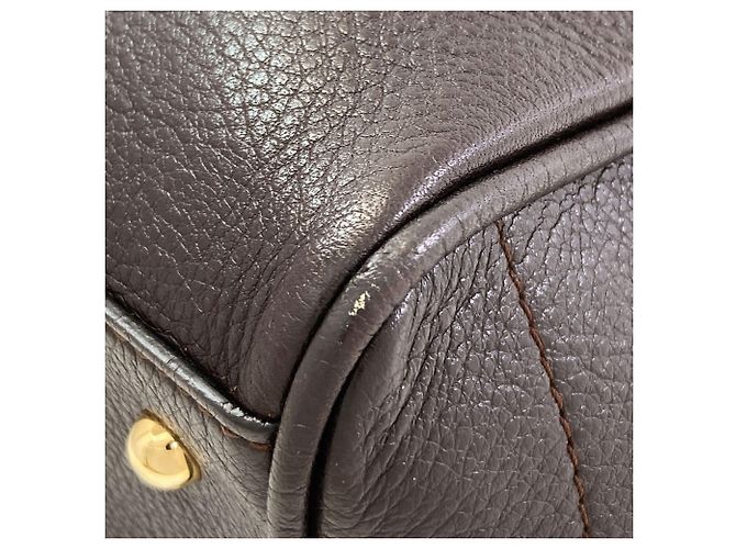 Borsa Tote Loewe Heritage in pelle di vitello marrone - vista 14
