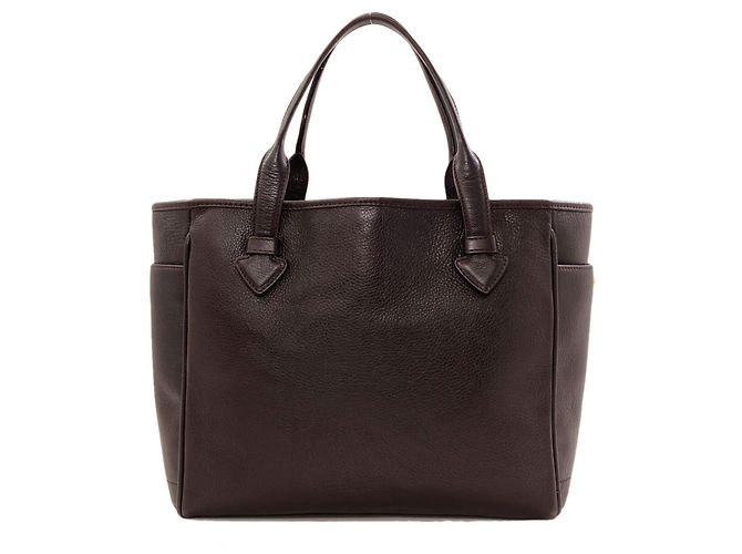 Borsa Tote Loewe Heritage in pelle di vitello marrone - vista 2