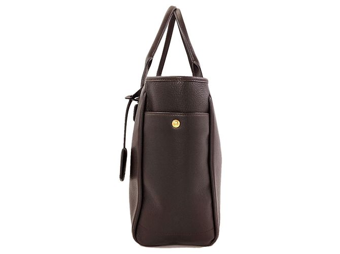 Borsa Tote Loewe Heritage in pelle di vitello marrone - vista 3