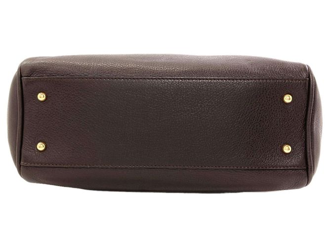 Borsa Tote Loewe Heritage in pelle di vitello marrone - vista 4