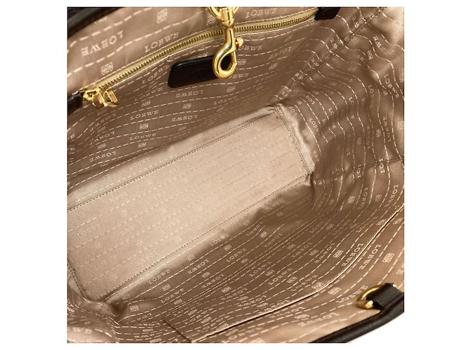 Borsa Tote Loewe Heritage in pelle di vitello marrone - vista 5