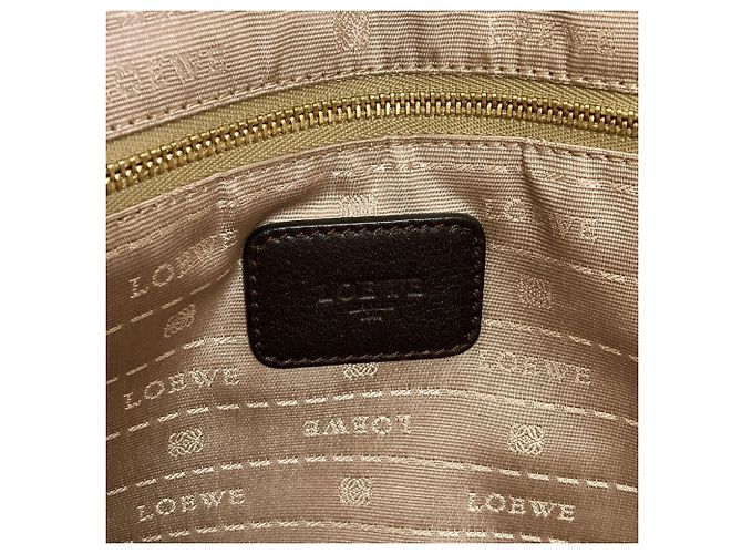 Borsa Tote Loewe Heritage in pelle di vitello marrone - vista 6