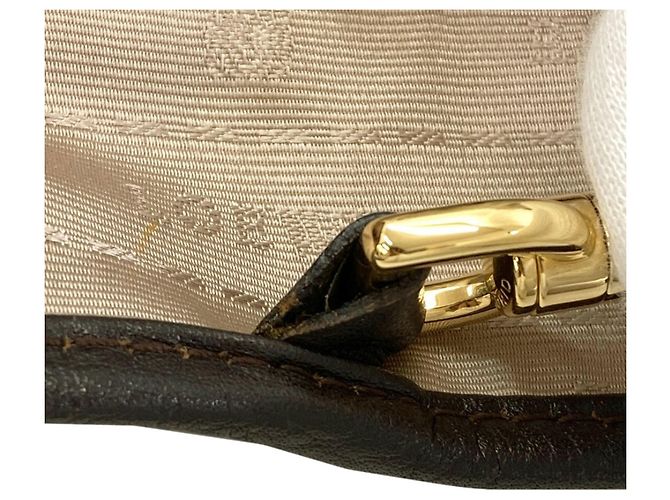 Borsa Tote Loewe Heritage in pelle di vitello marrone - vista 8