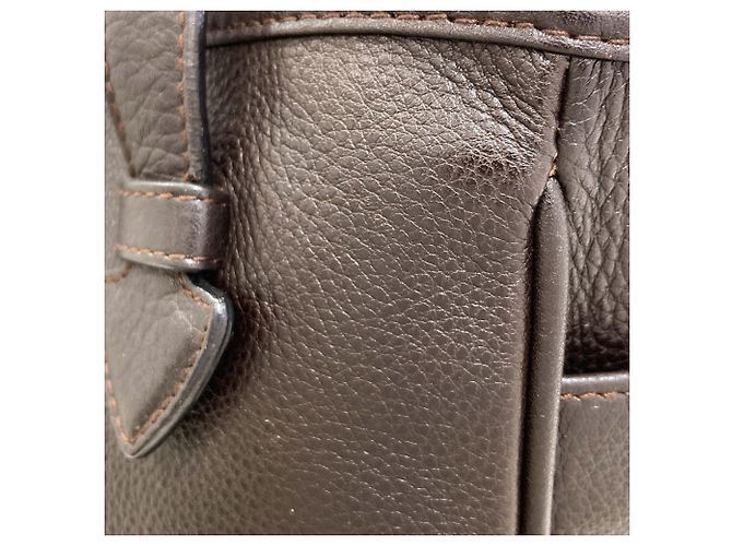 Borsa Tote Loewe Heritage in pelle di vitello marrone - vista 9