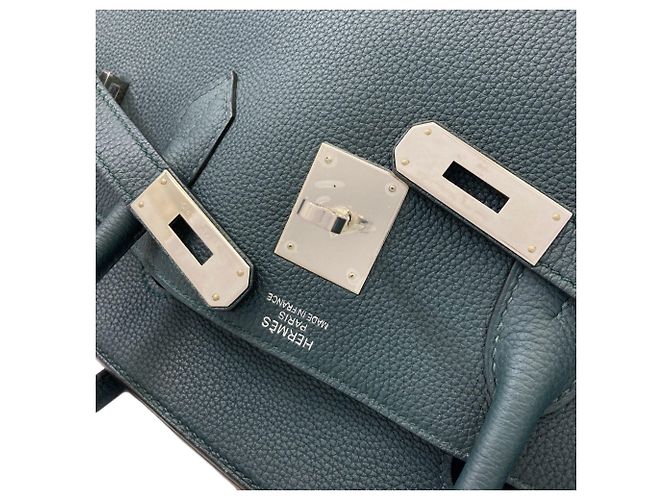 Hermès Borsa Hermes Birkin 40 Officer Vert Cypres - vista 16