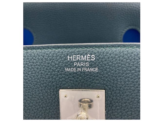 Hermès Borsa Hermes Birkin 40 Officer Vert Cypres - vista 6