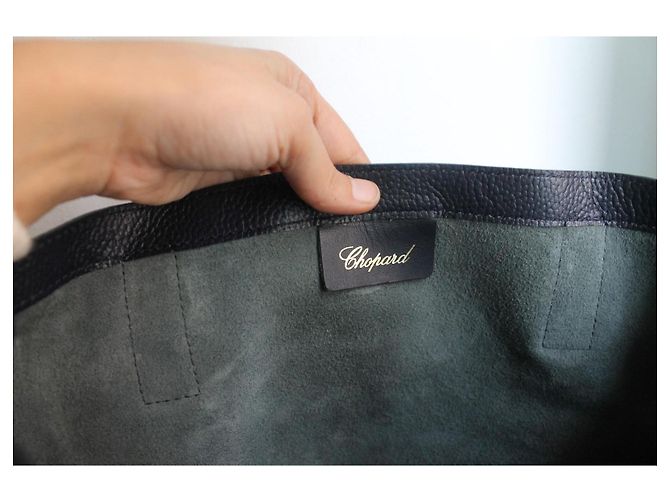 Chopard Borsa a Mano in Pelle Grana Blu Navy - vista 7