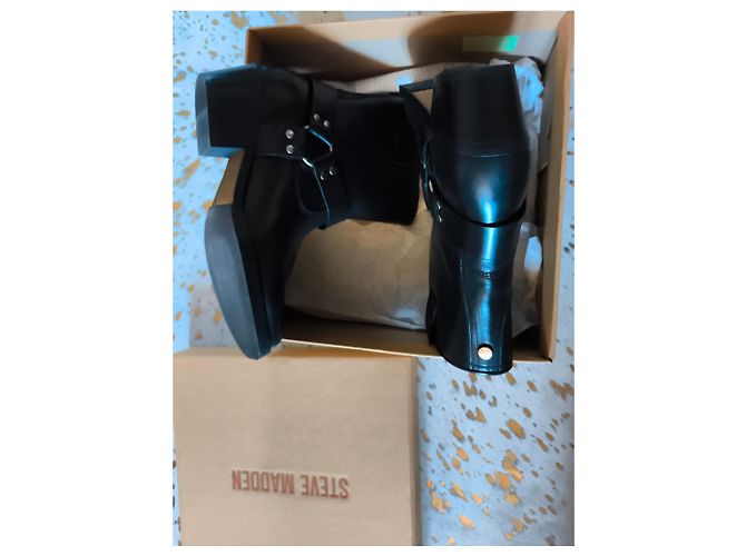 Stivaletti in pelle nera Steve Madden - vista 10