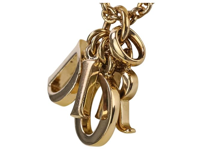 Collana a catena con logo vintage Christian Dior - vista 3