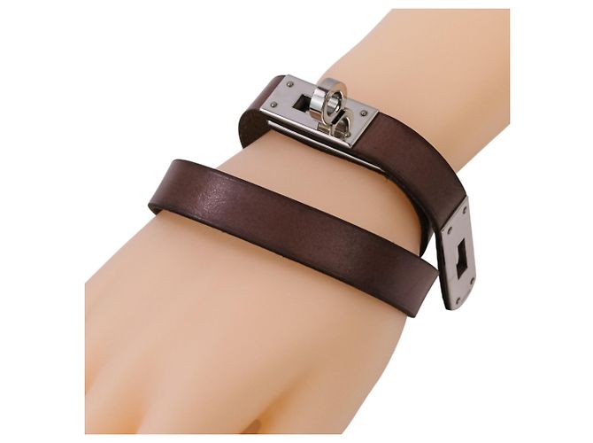 Hermès Bracciale Choker in pelle Hermes Kelly Double Tour - vista 2