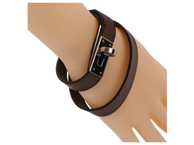 Hermès Bracciale Choker in pelle Hermes Kelly Double Tour - vista 3