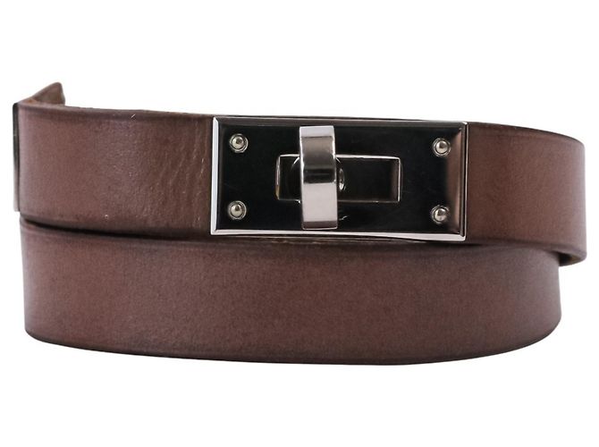 Hermès Bracciale Choker in pelle Hermes Kelly Double Tour - vista 4
