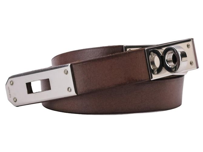 Hermès Bracciale Choker in pelle Hermes Kelly Double Tour - vista 5