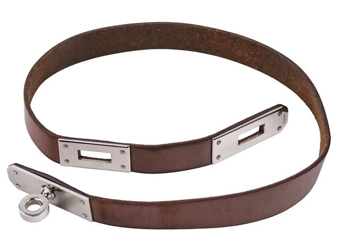 Hermès Bracciale Choker in pelle Hermes Kelly Double Tour - vista 9