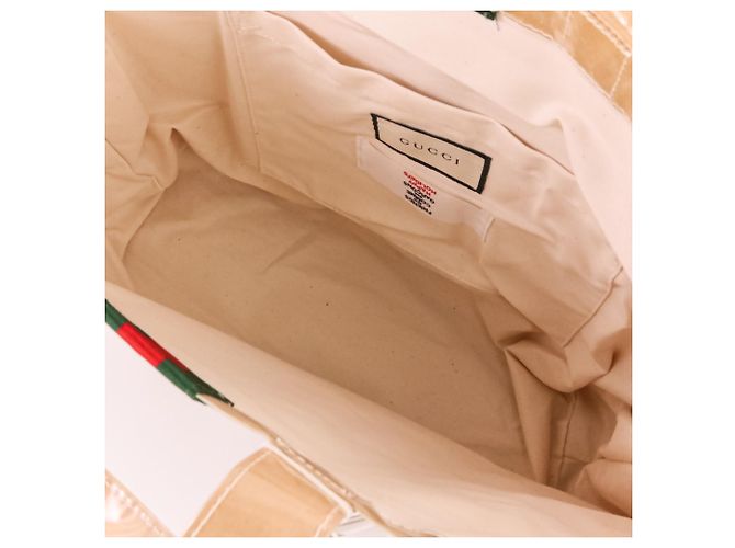 Borsa Tote GUCCI x COMME des GARÇONS in vinile beige - vista 11