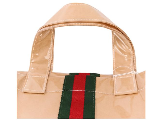Borsa Tote GUCCI x COMME des GARÇONS in vinile beige - vista 6