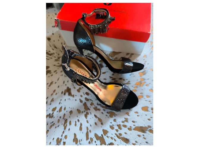 Charles Jourdan high heel sandals adorned with rhinestones - view 2