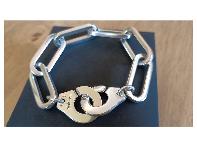 Dinh Van Bracciale manette R20 in argento - vista 4