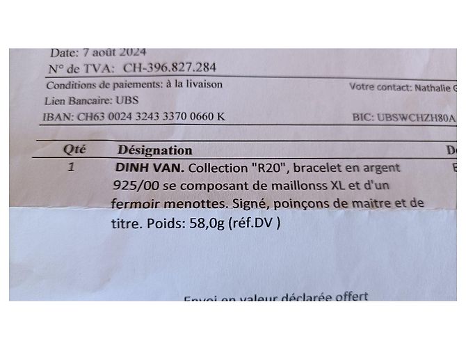 Dinh Van Bracciale manette R20 in argento - vista 7