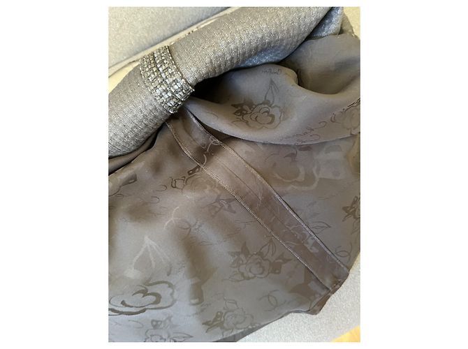 Chanel Abito in Lana e Seta Grigio e Nero - vista 13